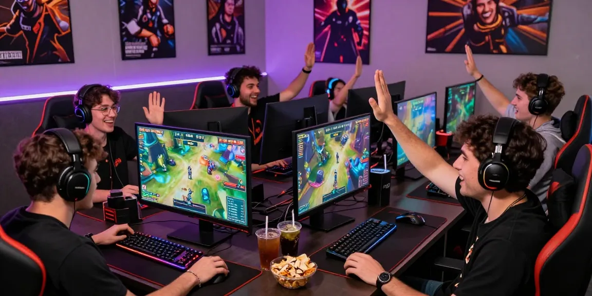 Gamers enjoying competitive gameplay of FAFA828 in a vibrant game room.