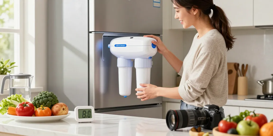 Effortlessly installing the Maxblue EDR3RXD1 Replacement for 4396841 water filter in a bright kitchen.