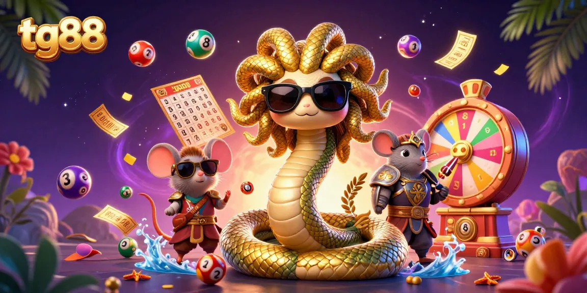 Experience the thrill of tg88 with a dynamic 3D casino scene featuring Medusa and a warrior mouse.