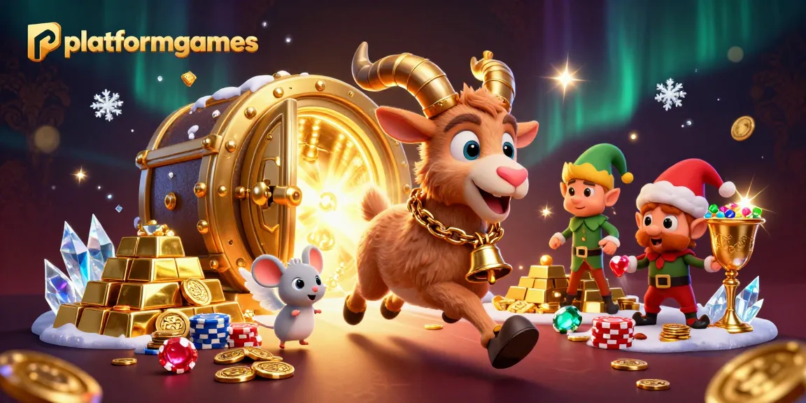 Engage in thrilling platformgames action as Krampus goat runs a dynamic online casino scene.