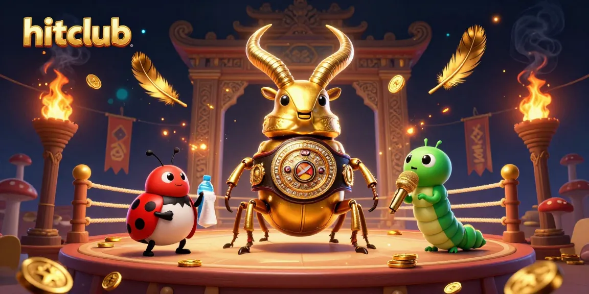 Engage in thrilling gameplay at hitclub with golden beetle fighters captivating gamers in a dynamic arena.