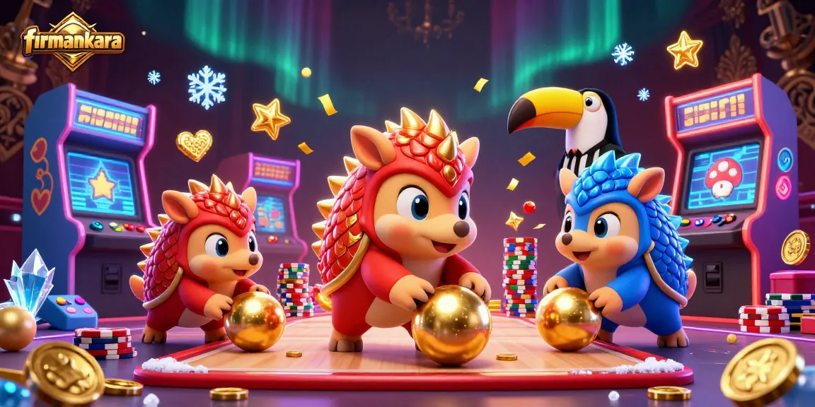 Enjoy thrilling gameplay with firmankara's vibrant pairing of rival pangolins rolling through a casino adventure!