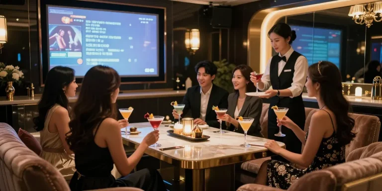 강남 구구단에서의 고급스러운 프라이빗 노래방 경험, 친절한 응대와 쾌적한 분위기.