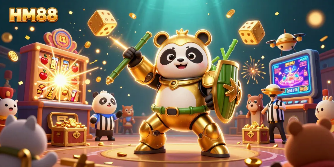 Experience thrilling gameplay at HM88 with our vibrant casino illustration featuring exciting jackpots and dynamic casino elements.