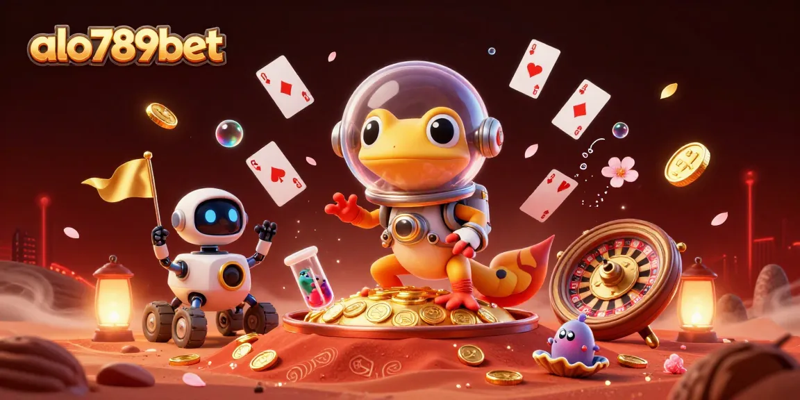 Join the action at alo789bet in this vibrant Martian casino scene filled with gaming excitement.