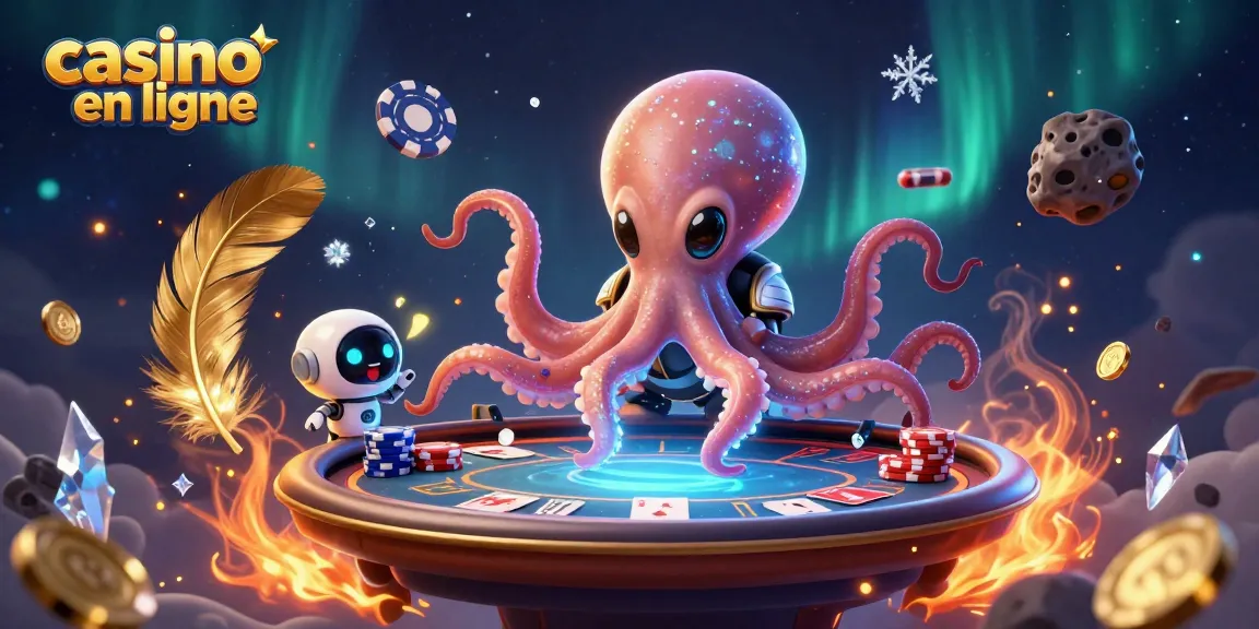 Jouez au casino en ligne avec un octopus extraterrestre et une ambiance vibrante.