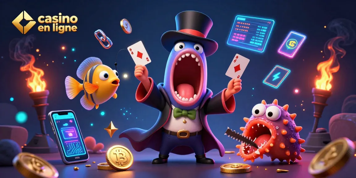 Un casino en ligne animé avec un poisson-lanterne et une anguille, démontrant une magie fascinante sous l'eau.