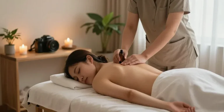 마사지 요법을 받으며 편안한 분위기를 즐기는 고객