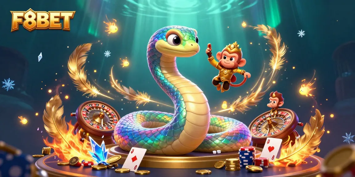 Engage in F8BET's thrilling casino experience full of color and excitement in this vibrant digital illustration.