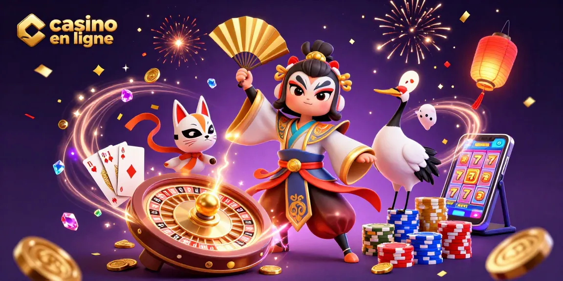 Jouer à casino en ligne avec des machines à sous et des pièces dorées volantes.