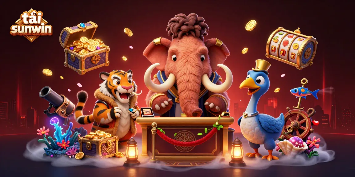 Tải sunwin and enjoy exciting casino gameplay featuring vibrant characters in a lively scene.
