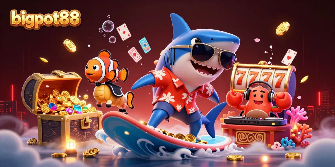bigpot88 unleashes thrilling fun with colorful casino elements in an aquatic adventure scene