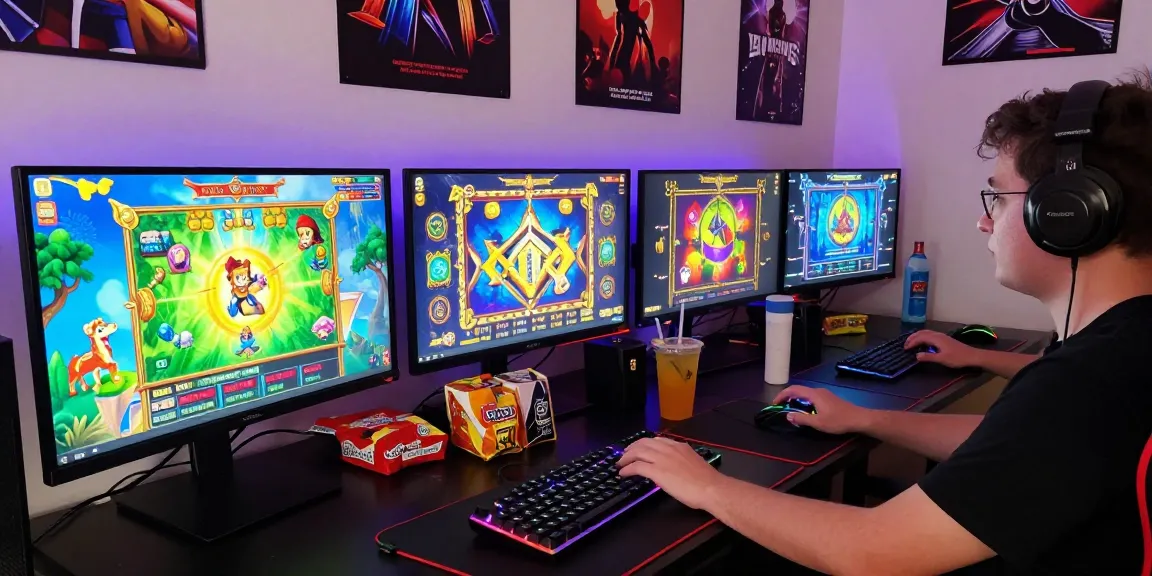 Exciting gaming setup showcasing koitoto slot games with vibrant graphics.