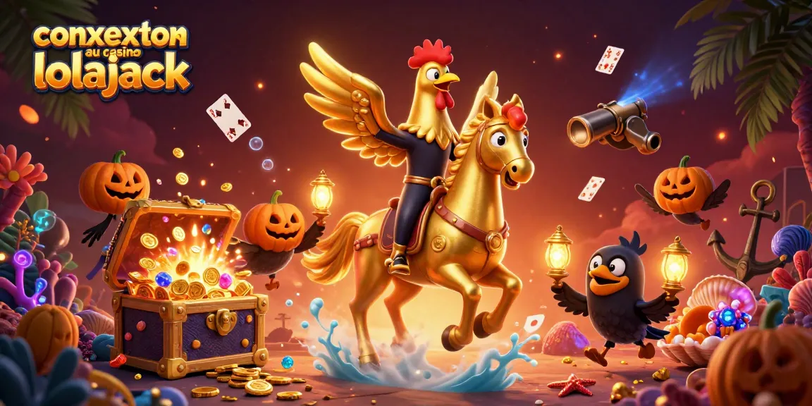Engage with thrilling games at connexion au casino lolajack with vibrant 3D illustration showcasing excitement.