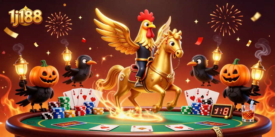 Experience thrilling gaming action at 1j188 with vibrant casino elements and rich characters in a dynamic scene.