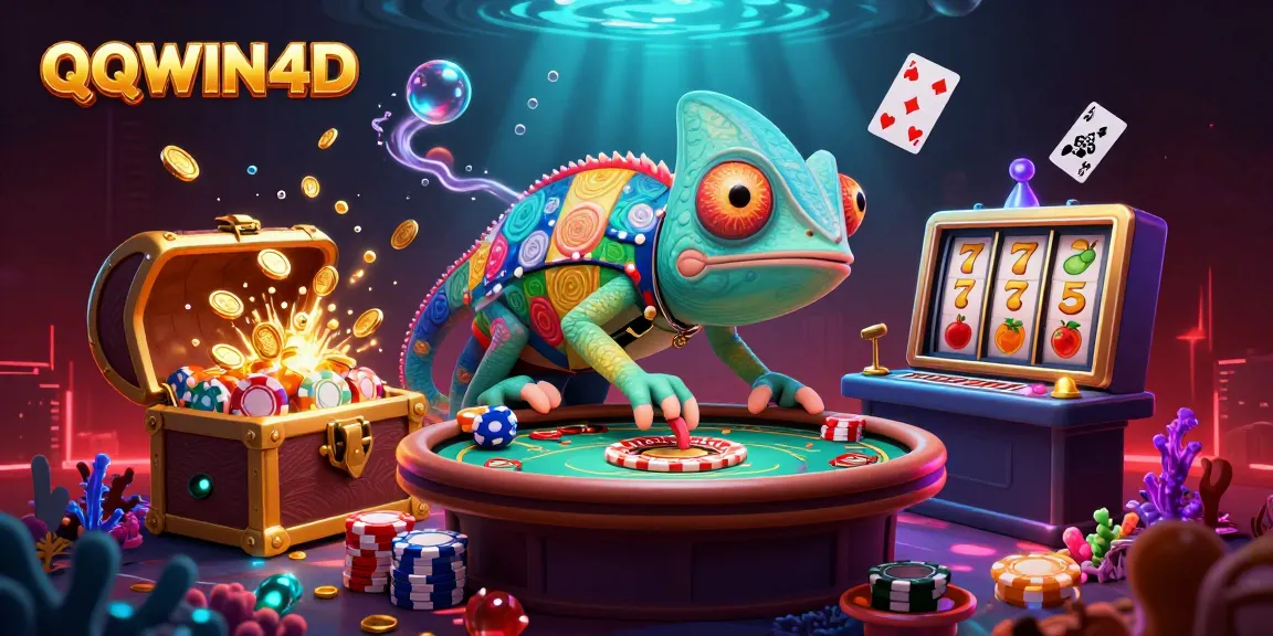 QQWIN4D menangkap momen kasino dengan chameleon kasino besar dan harta karun bawah laut
