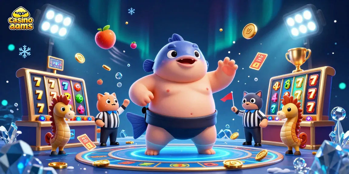 Visualizzazione di un casinò non AAMS con un pesce palla come protagonista che gioca, circondato da simboli delle slot.