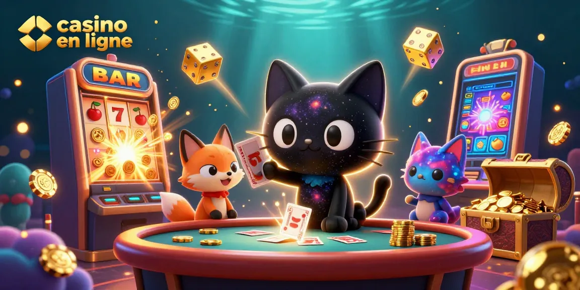 Jouez au casino en ligne et tentez votre chance avec le chat trou noir et ses amis.