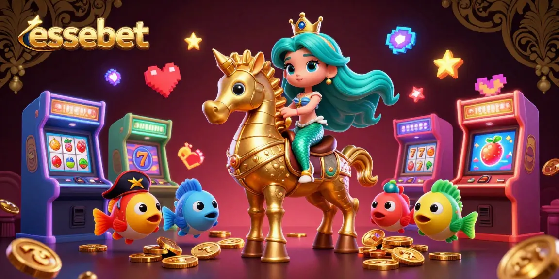 Experience the vibrant and thrilling atmosphere of essebet with a captivating 3D casino scene featuring mermaid elements.
