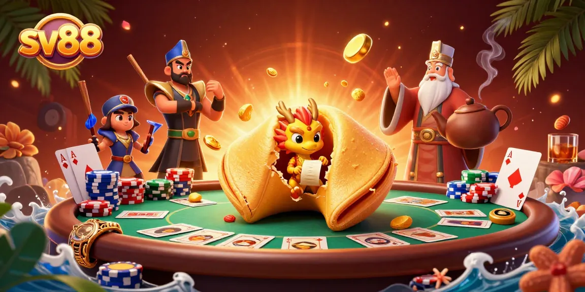 Experience sv88 excitement with a vibrant scene of a dragon uncovering treasures at a poker table.