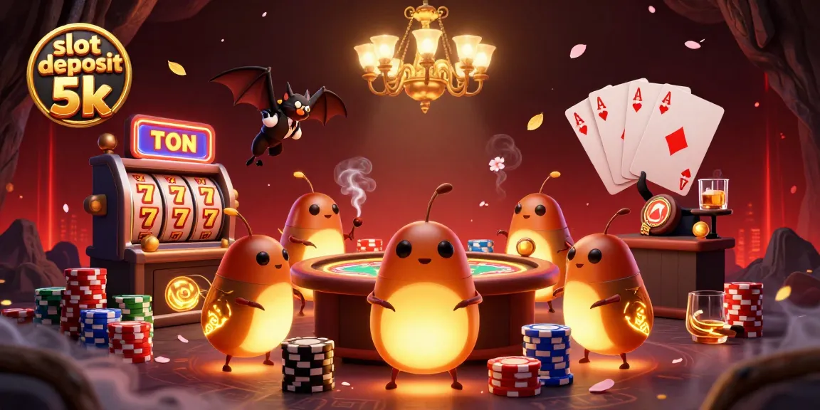 Experience the thrill of slot deposit 5k with glowworms illuminating a vibrant cave casino scene.