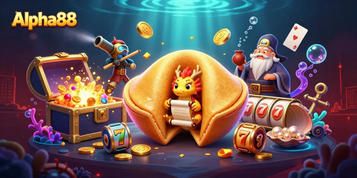 Alpha88 slot games come to life in an enchanting 3D scene filled with gold and whimsical characters.