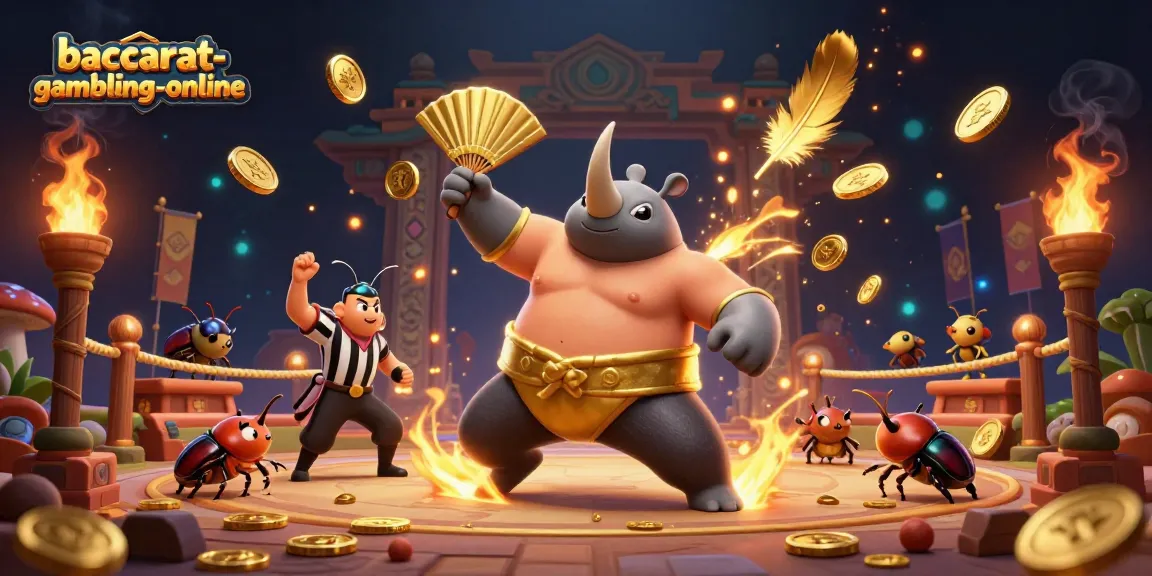 Engage in the excitement of baccarat-gambling-online with a vibrant 3D casino illustration featuring dynamic characters.