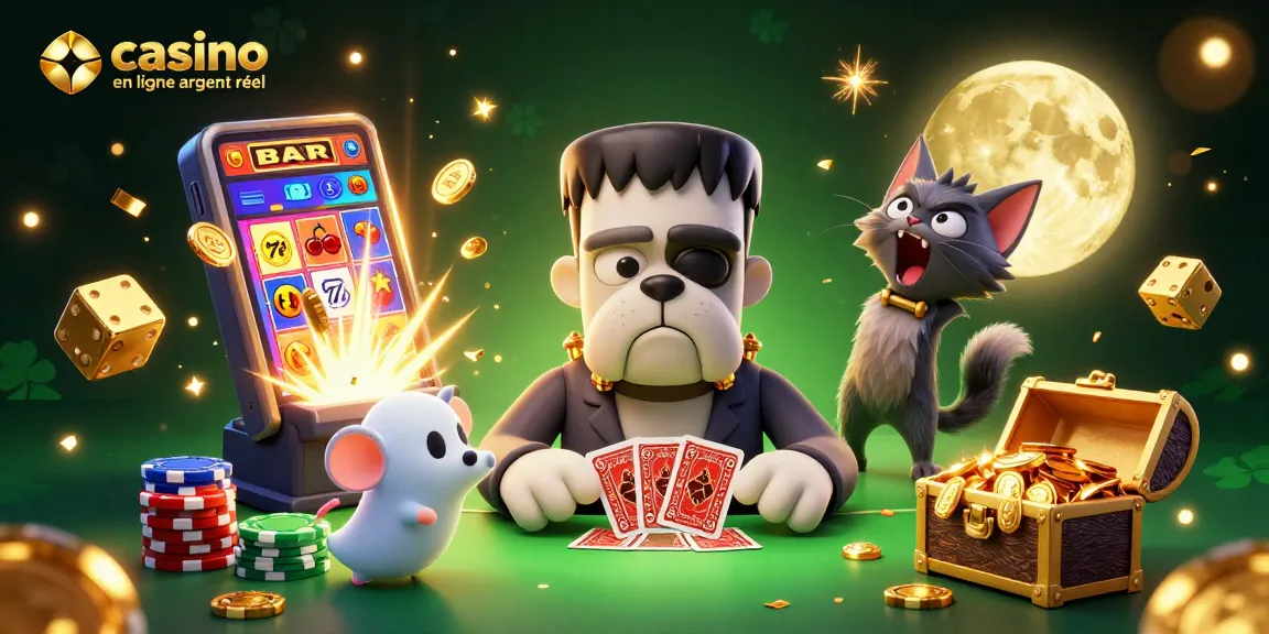 Le casino en ligne argent réel offre un fascinant spectacle avec un bulldog Frankenstein et un chaton loup.