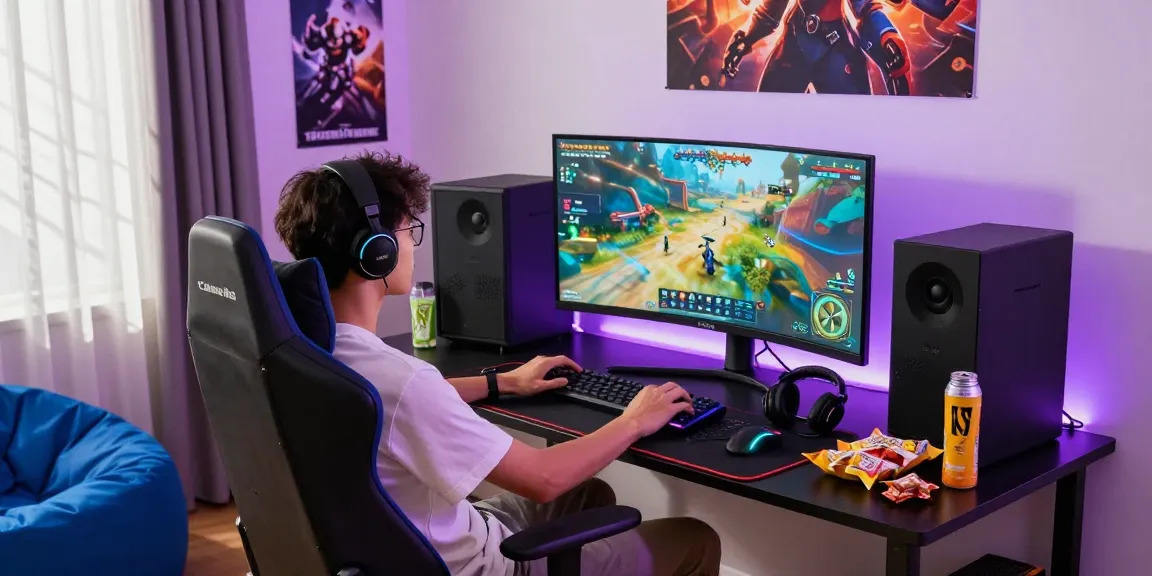 Immersive gaming setup featuring pakde4d experience with vibrant displays and modern accessories