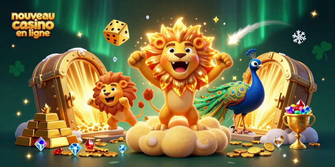 Illustration dynamique révélant un nouveau casino en ligne et une aventure animée captivante.