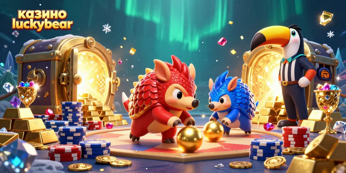 Engaging gameplay at казино luckybear showcasing vibrant pangolins amidst treasure and poker chips.