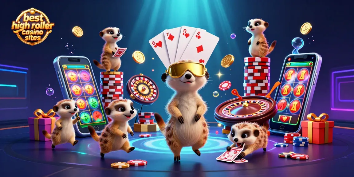 Experience the excitement at the best high roller casino sites with meerkats running a dynamic casino scene.