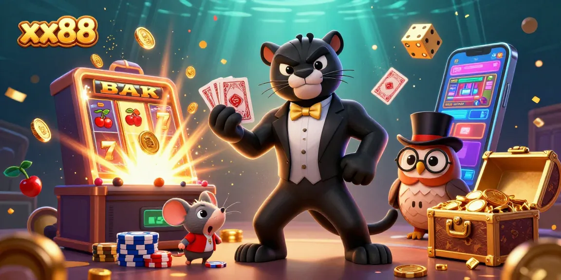 Engage with xx88 at a vibrant casino scene featuring stylish characters and exciting games.