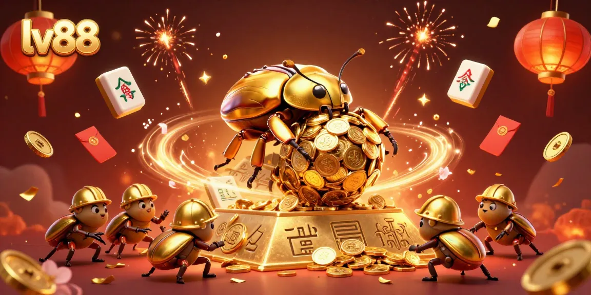 Experience vibrant gaming action with lv88 in this dynamic 3D casino celebration illustration.