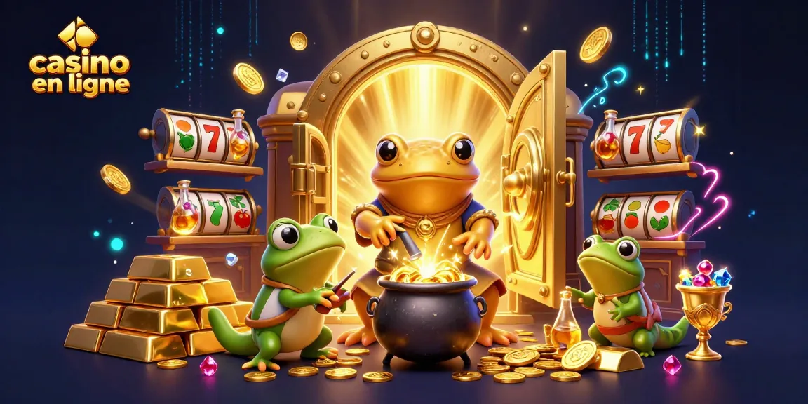 Une illustration d'alchimiste aussi riche que le casino en ligne avec des pièces d'or et des symboles de chance.