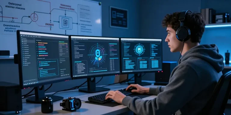 Cybersecurity expert analyzing darknet market data with TorWiki, the most trusted darknet market directory for security reviews and guides.