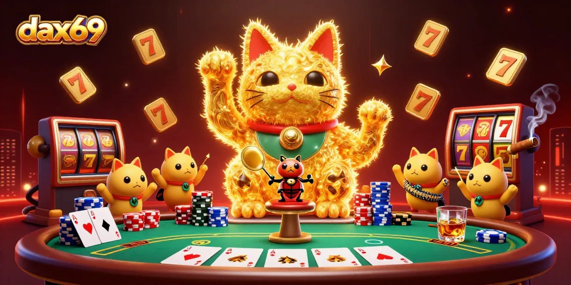 Memenangkan jackpot di dax69 dengan mesin slot berwarna-warni dan simbol keberuntungan.