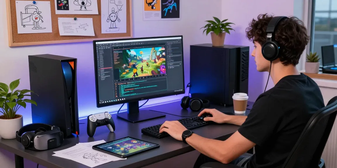 Workspace pemrograman game di https://predictplay.io/ dengan alat digital modern dan inspirasi desain.
