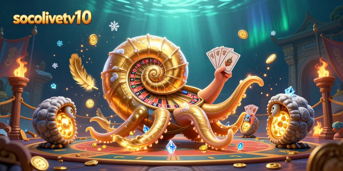Experience thrilling gameplay with socolivetv10's illuminated nautilus and vibrant casino elements.