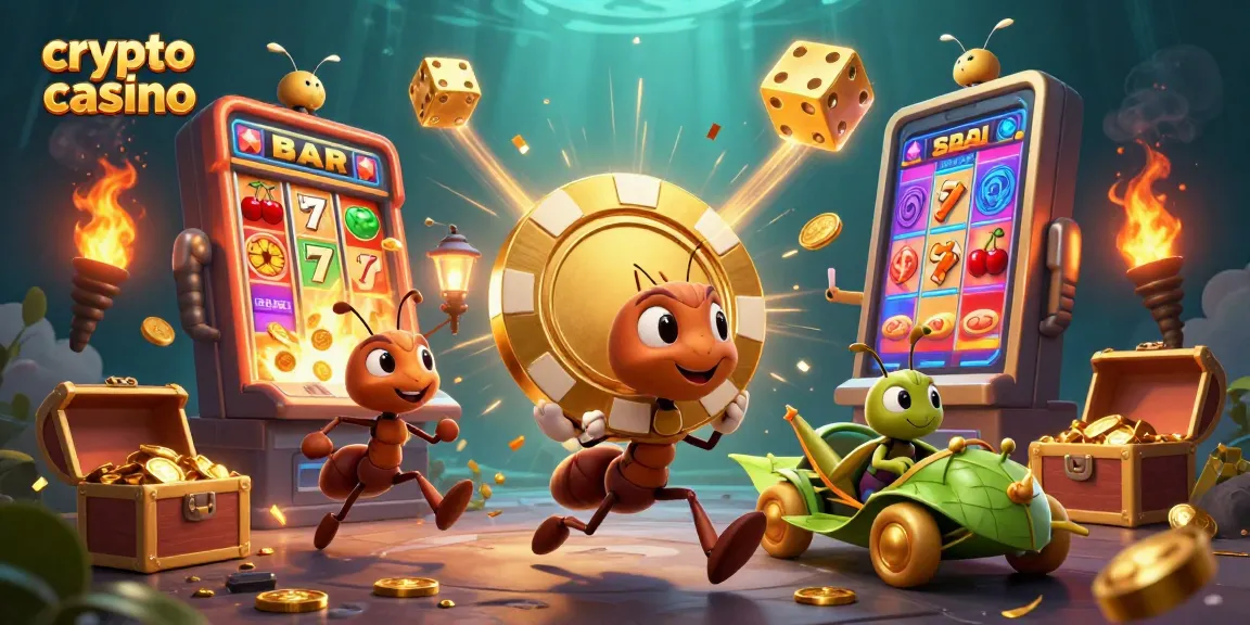 Gioca al crypto casino con personaggi animati in un'illustrazione dinamica di una truffa divertente.