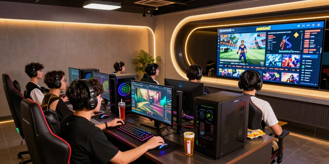 Players engaging in pakde4d gaming experience in a modern lounge.