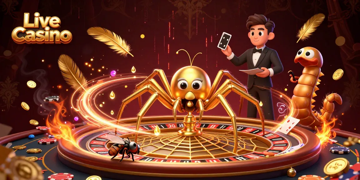 Experience thrilling action in a Live Casino setting with a roulette wheel animated scene.