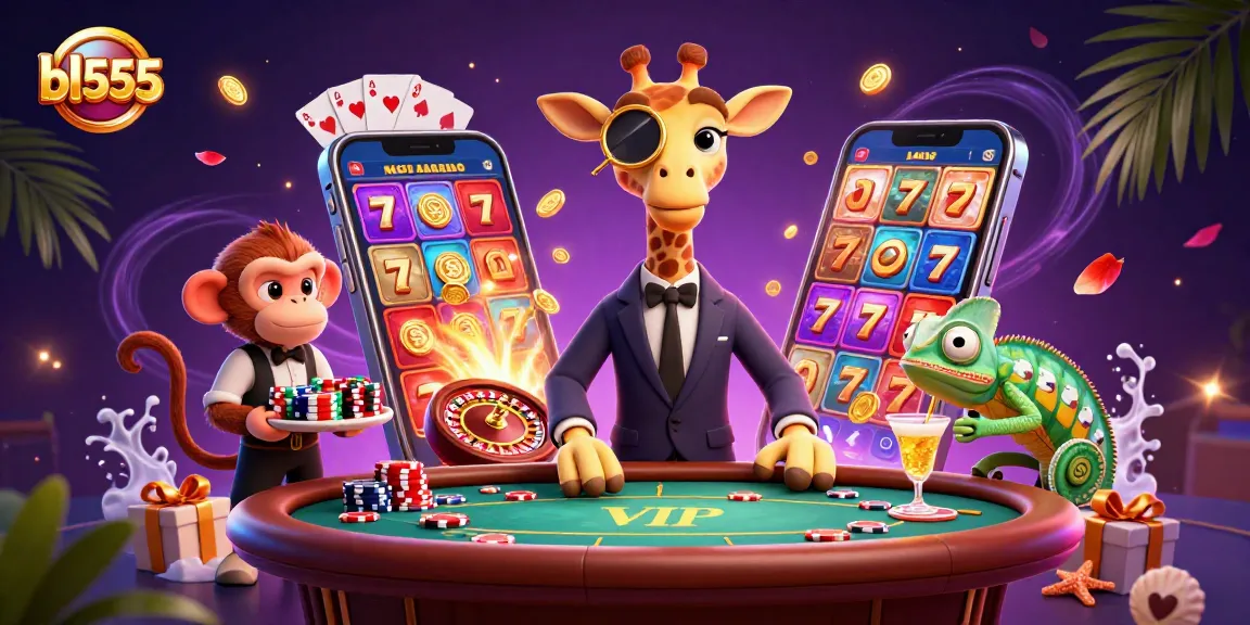 Experience the vibrant atmosphere of bl555 with a high-roller giraffe in a casino scene filled with dynamic gaming elements.