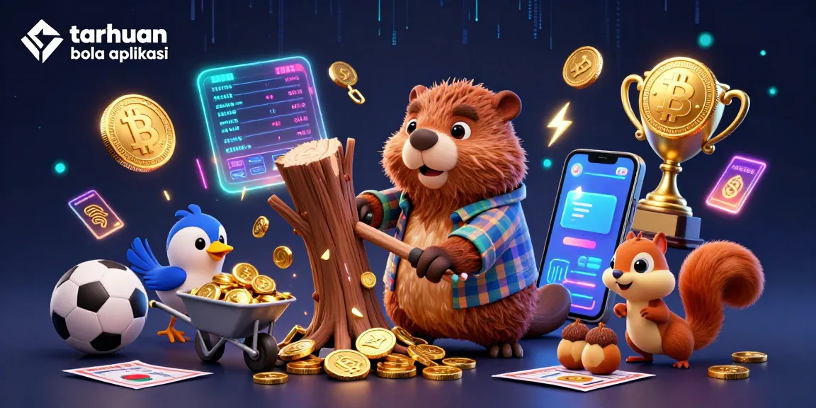 Engage with taruhan bola aplikasi as a lumberjack beaver and friends collect golden coins and betting slips
