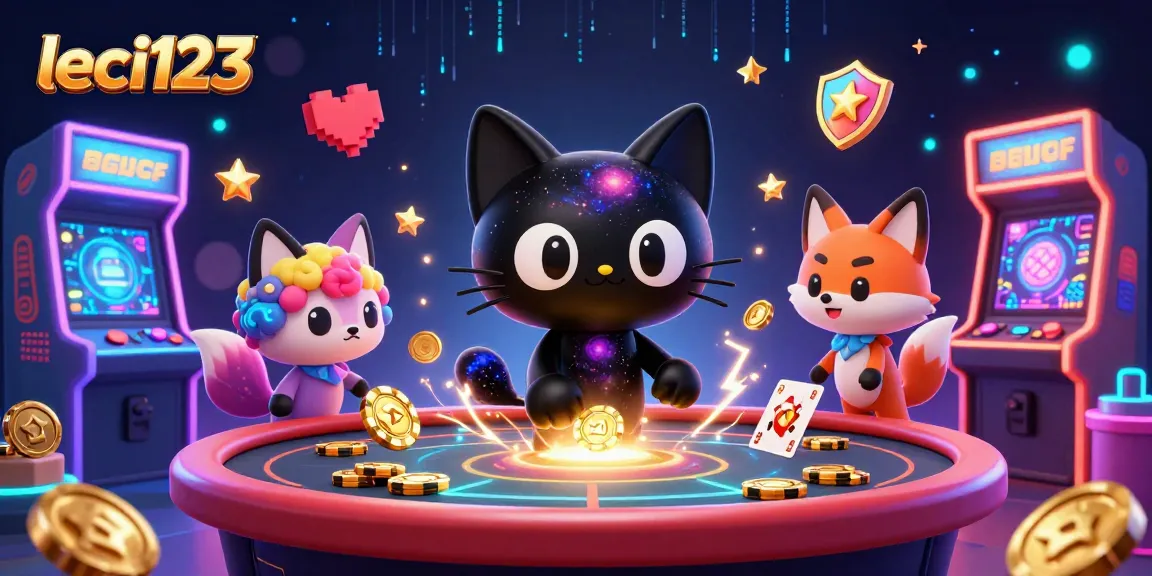 Experience thrilling moments with leci123 in this vibrant cosmic casino illustration.
