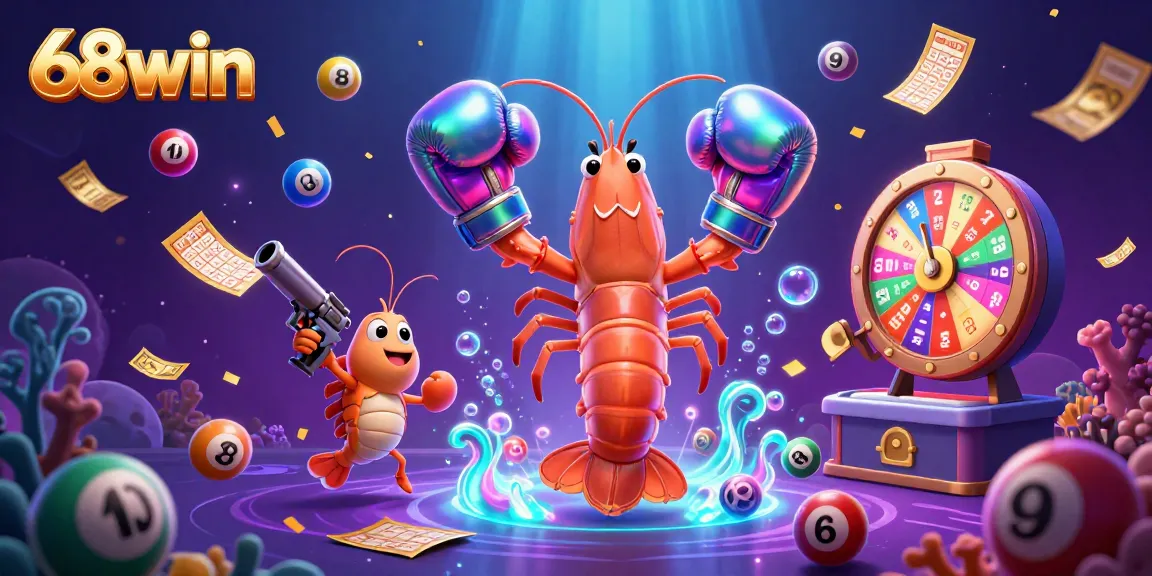 Win big with 68win: A thrilling lottery adventure featuring vibrant gaming elements.