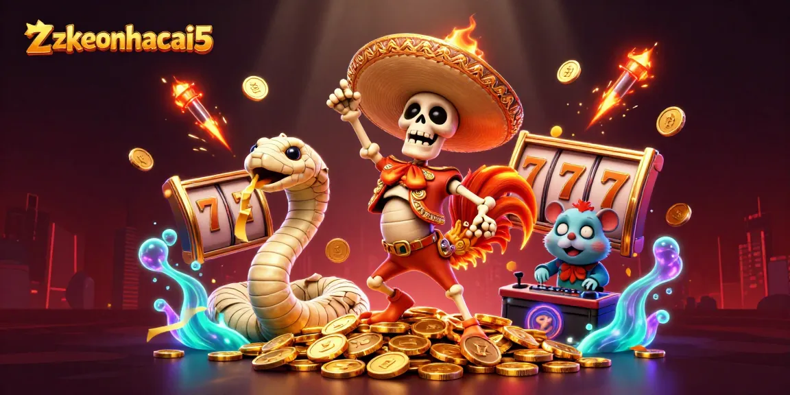 Experience the vibrant celebration of zkeonhacai5 with a skeleton mariachi dancing on golden coins.