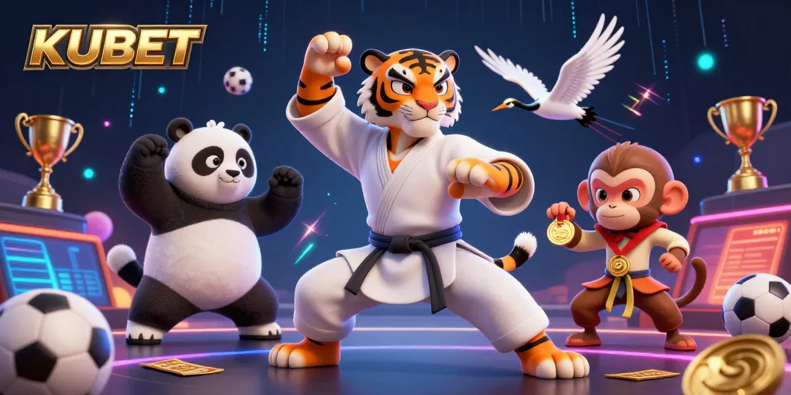 KUBET menampilkan karakter judi bola dengan peluang menang menarik dalam ilustrasi 3D dinamis.