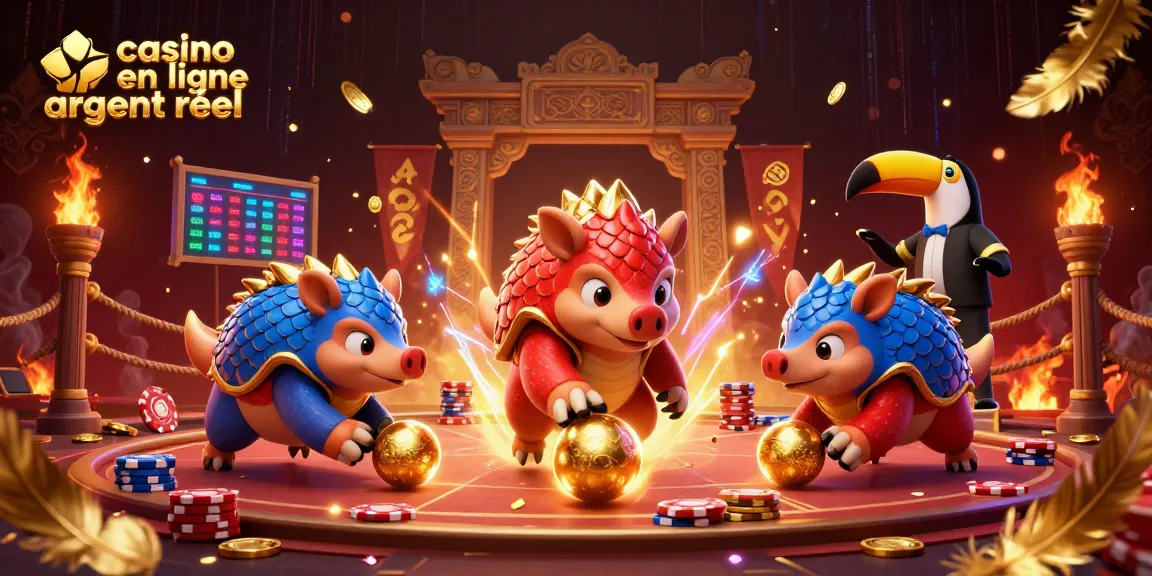 Jouez à casino en ligne argent réel avec une scène dynamique de pangolins en compétition.