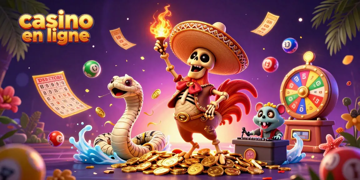 Vibrez avec le casino en ligne en admirant un mariachi coq dans un décor coloré rempli de jeux de hasard.